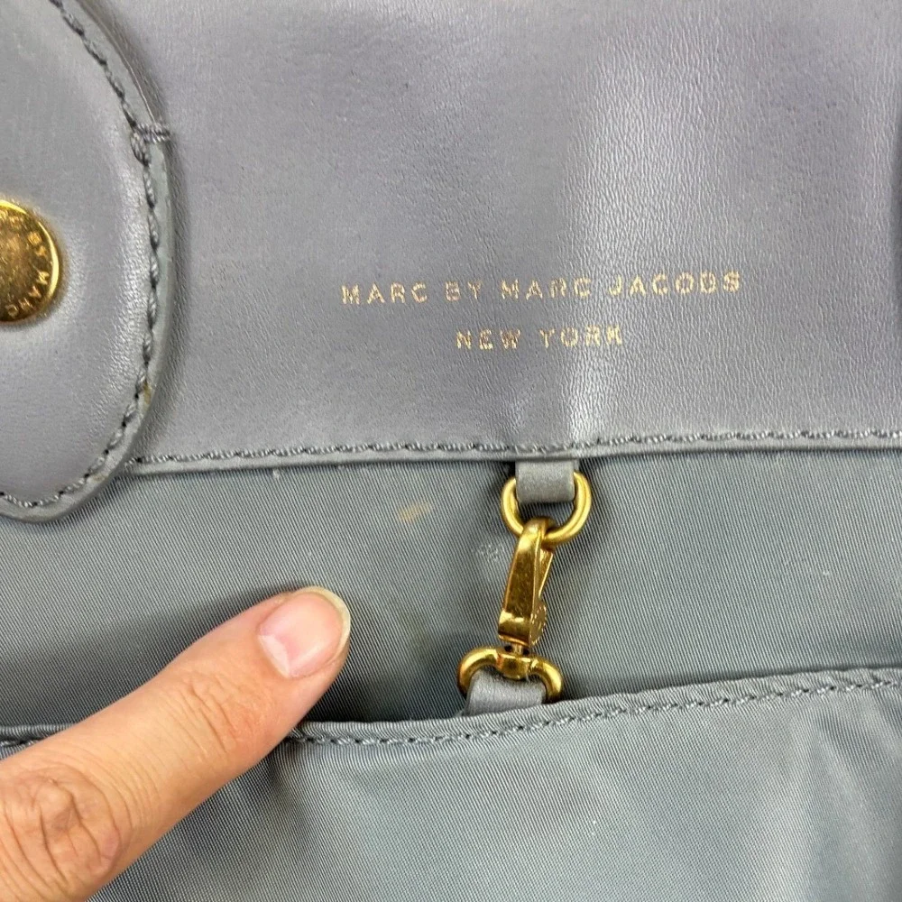 Marc by Marc Jacobs Nylon Tote Bag Womens Medium Gray Crossbody Shoulder Diaper